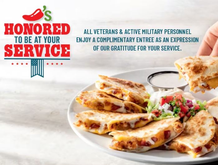 Does Chili's offer discounts to all customers on Veterans Day